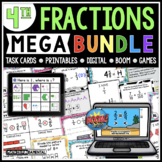 4th Grade Fractions Mega Bundle - Task Cards, Games, Print