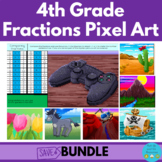 4th Grade Fractions Pixel Art BUNDLE