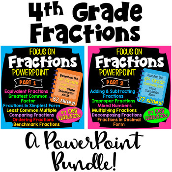 Preview of 4th Grade Fractions PowerPoint Bundle