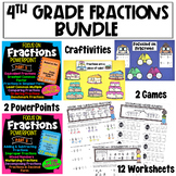 4th Grade Fractions Bundle: PowerPoints, Worksheets, Games, Craftivities