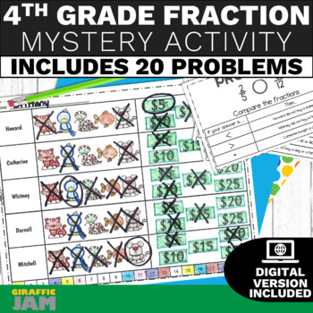 Preview of 4th Grade Fractions Review Activity | Compare Fractions Add & Subtract Fractions