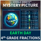 Preview of 4th Grade Fractions Review | Mystery Picture Earth Day