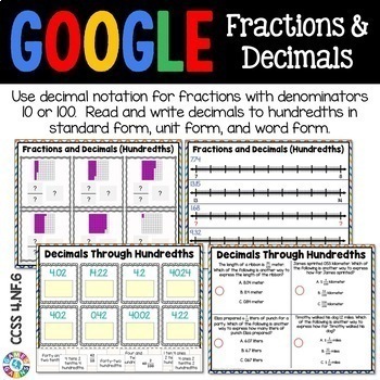 4th grade fractions and decimals google classroom math
