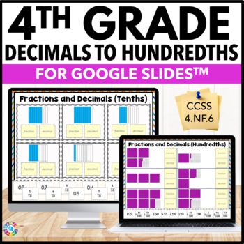 Preview of 4th Grade Place Value Decimals Converting Fractions to Decimals Worksheet Review