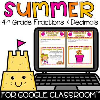 Preview of 4th Grade Fractions and Decimals Word Problems Escape Room for Google Forms™