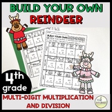 4th Grade - Christmas Holiday Math Activity & Craft-Multip