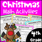 4th Grade NO PREP Christmas Math Worksheets - Fun Activiti