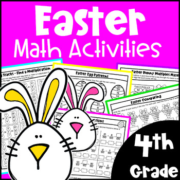 Preview of 4th Grade Fun Easter Math Activities Worksheets: Printable & Digital