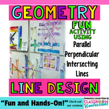 Preview of 4th Grade Fun Geometry Review Project Parallel Perpendicular Intersecting Lines