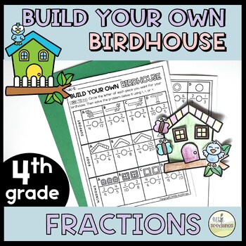 Preview of 4th Grade - Fun Spring Math Activity & Craft - FRACTIONS