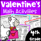 Fun 4th Grade Valentine's Day Math Activities Worksheets: 