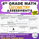 4th Grade GEOMETRY Assessments (4.G) Common Core