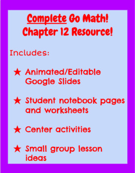 Preview of 4th Grade GO Math Ch 12 Relative Sizes of Measurement Units 4.MD.1 4.MD.2 4.MD.4