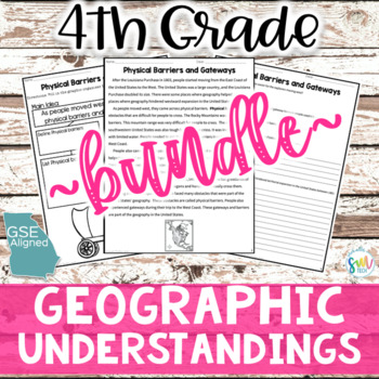 Preview of 4th Grade Geographic Understandings Reading BUNDLE *NO PREP* GSE Aligned