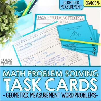 Preview of 4th Grade Geometry Word Problems | Differentiated Math Task Cards