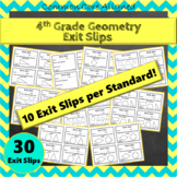 4th Grade Geometry Exit Slips/Tickets ★ Common Core Math G