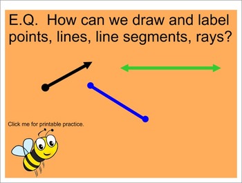 Preview of Drawing Points, Lines, Rays, and Segments- Interactive SmartBoard Lesson
