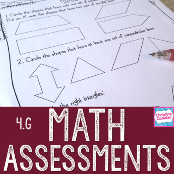 Preview of 4th Grade Geometry Math Assessments