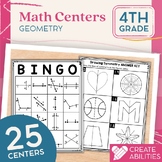 4th Grade Geometry Math Centers PDF and Digital