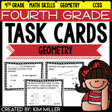 4th Grade Geometry Math Centers, Review, and Test Prep Task Cards