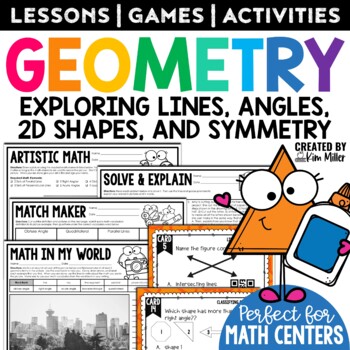 Preview of 4th Grade Geometry Review | Lines, Angles, 2D Shapes, Symmetry | Geometry Games