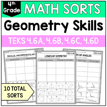 Preview of 4th Grade Geometry Sorts - TEKS 4.6A , 4.6B, 4.6C and 4.6D