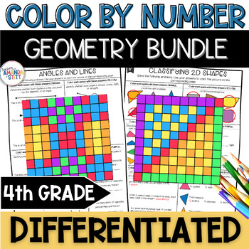 4th Grade Geometry Worksheet Bundle - 2D Shape Attributes and Lines of ...