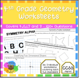 4th Grade Geometry - Worksheets covering 4.G.1, 4.G.2 & 4.G.3