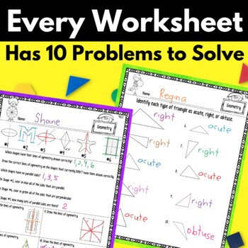 4th Grade Geometry Worksheets by The Lifetime Learner | TpT