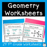 4th Grade Geometry Worksheets - Angles, Classifying Triang
