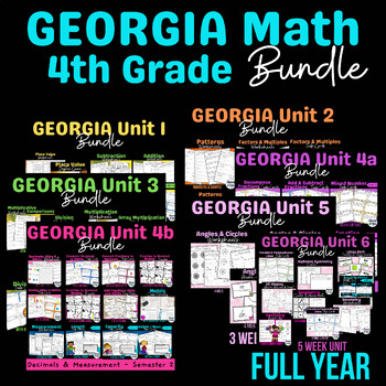 Preview of 4th Grade Georgia Math Full Year BUNDLE
