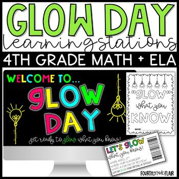 Preview of 4th Grade Glow Day Review | Editable