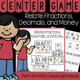 4th Grade Math Relate Fractions, Decimals, and Money Center Games