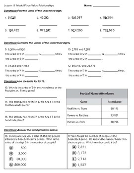 4th Grade Go Math- Chapter 1-13 Classwork by SG's Resources | TPT