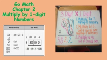 Preview of 4th Grade Go Math: Chapter 2 - Multiply by 1-digit numbers Lessons (Update)