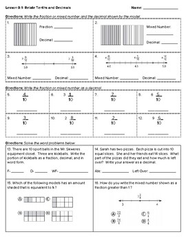 Preview of 4th Grade Go Math- Chapter 9 Classwork/Homework