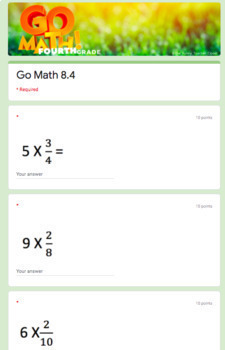 Preview of 4th Grade-Go Math Lesson 8.4-Google Form Online Learning/Tutoring- No Grading