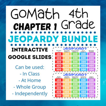 Preview of 4th Grade GoMath Chapter 1 - Jeopardy Games BUNDLE (Google Slides)