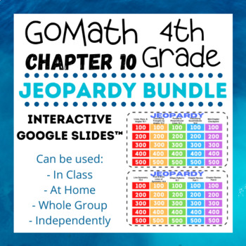 Preview of 4th Grade GoMath Chapter 10 *2015ed. - Jeopardy Games BUNDLE (Google Slides)