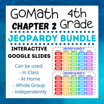 Preview of 4th Grade GoMath Chapter 2 - Jeopardy Games BUNDLE (Google Slides)