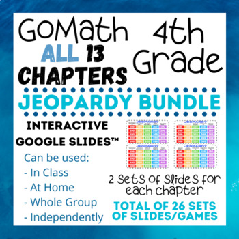 Preview of 4th Grade GoMath *ALL Chapters* - Jeopardy Games - BUNDLE (Google Slides)