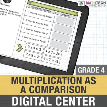 Preview of 4th Grade Google Paperless Math Review Multiplication as a Comparison | 4.OA.1