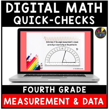 Preview of 4th Grade Google Form Math Assessments | Measurement and Data Distance Learning
