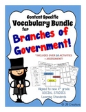 4th Grade Government Content Specific Vocabulary Activity 