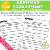 4th Grade Grammar Assessment | Weekly Tests | Standard Bas