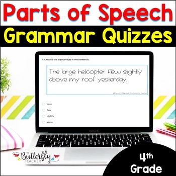 Preview of 4th Grade Grammar Test Prep Review and Parts of Speech Assessments