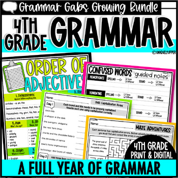 Preview of 4th Grade Grammar Practice Bundle - Grammar Worksheets, Activities, & More