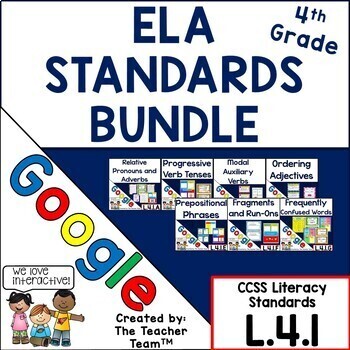 Preview of 4th Grade Grammar Bundle, Language Standard L.4.1 | Google Slides