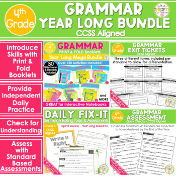 Preview of 4th Grade Grammar - Daily Grammar Practice, Interactive Notebook, Worksheets