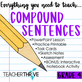 Preview of 4th Grade Grammar: Compound Sentences & Coordinating Conjunctions